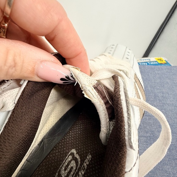 Skechers Urbantrack Forward Men 10 Whte Leather Sneakers 50661 Retro Driving - Picture 11 of 12